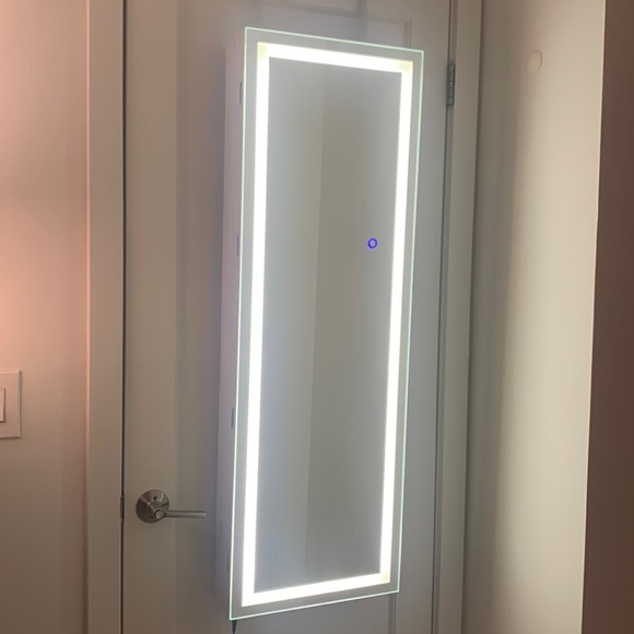Door Wall Mount Jewelry Cabinet with Touch Screen Mirror - Picture 1 of 5